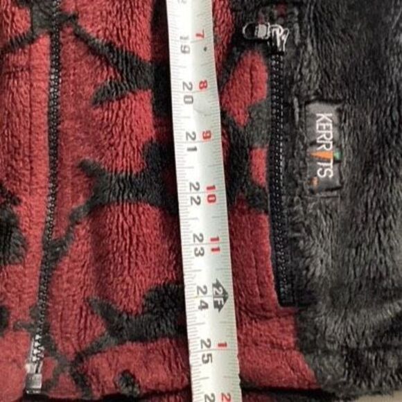 KERRITS Womens Fleece Full Zip Jacket Sz M Equestrian Horse Stretch Red Black - Picture 8 of 8